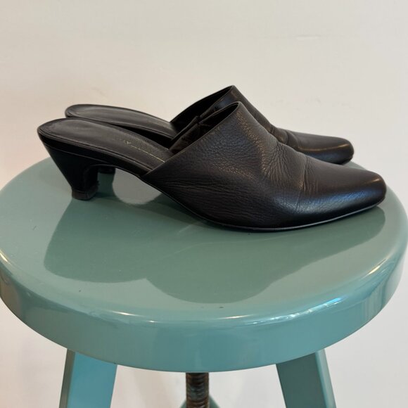 Intentionally Blank Perf Lo Mules in Black - Size 8 - Picture 3 of 10